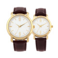 Unisex Adult Analogue Classic Couple Quartz Watch with Leather Strap